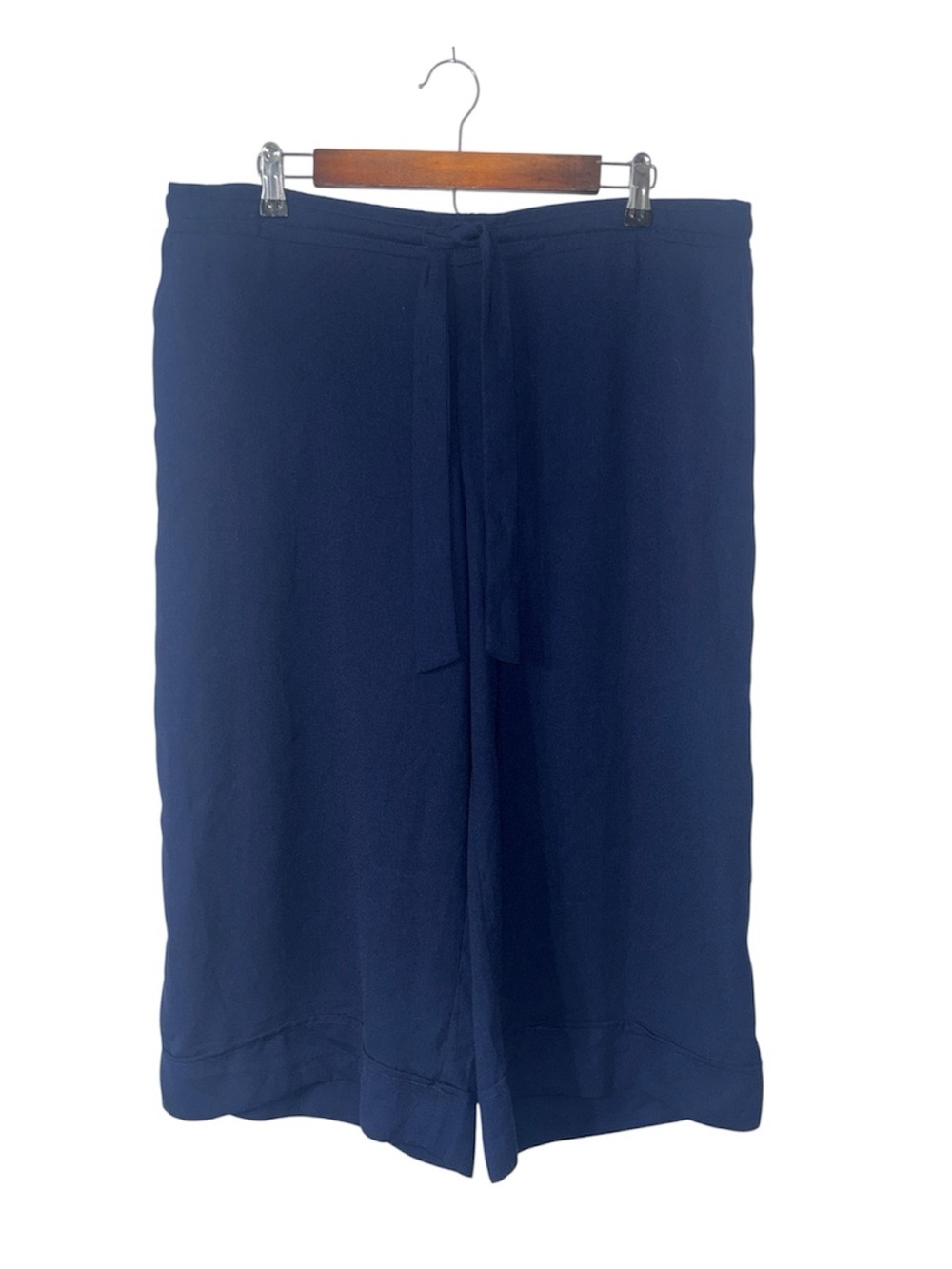 NEW Maurices Navy Blue Wide Leg Crop Palazo Pants Pull-On Plus Size 1XL
